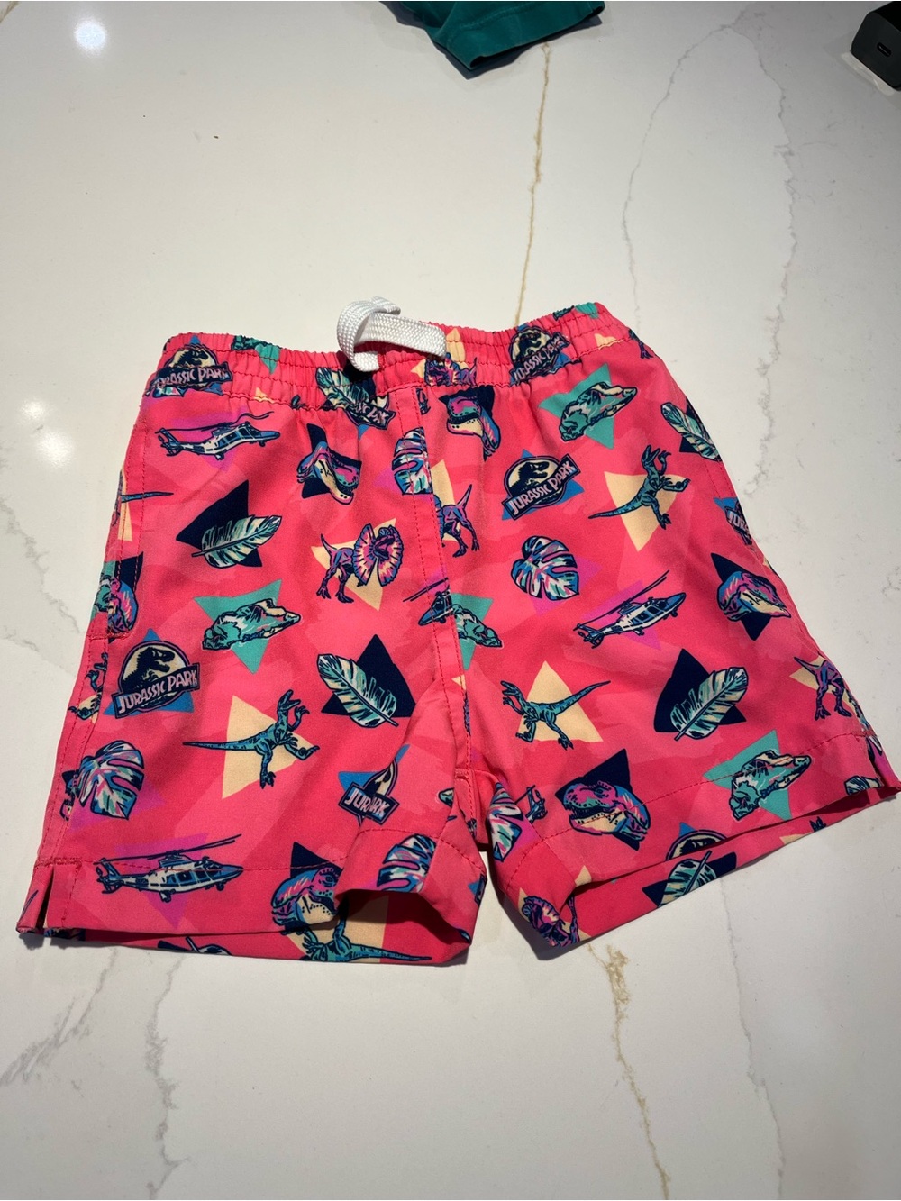 Chubbies Jurassic Park Print Toddler Swim Shorts and Matching Rash Guard 2T - Picture 2 of 8